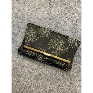 Vintage black and gold fold over clutch